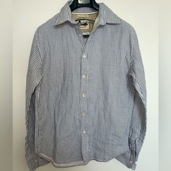 gilded age Other - Gilded Age Inc Mens Blue Stripe Button Front Quilted Shirt Size Large